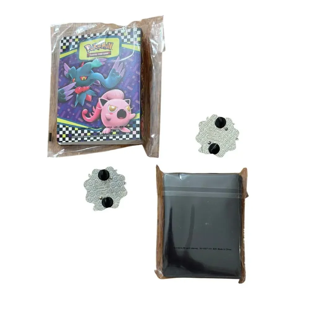Pokémon Mini Binder Portfolio Hisuian Zoroark Pins 2 Black Bolt Card Sleeves NEW